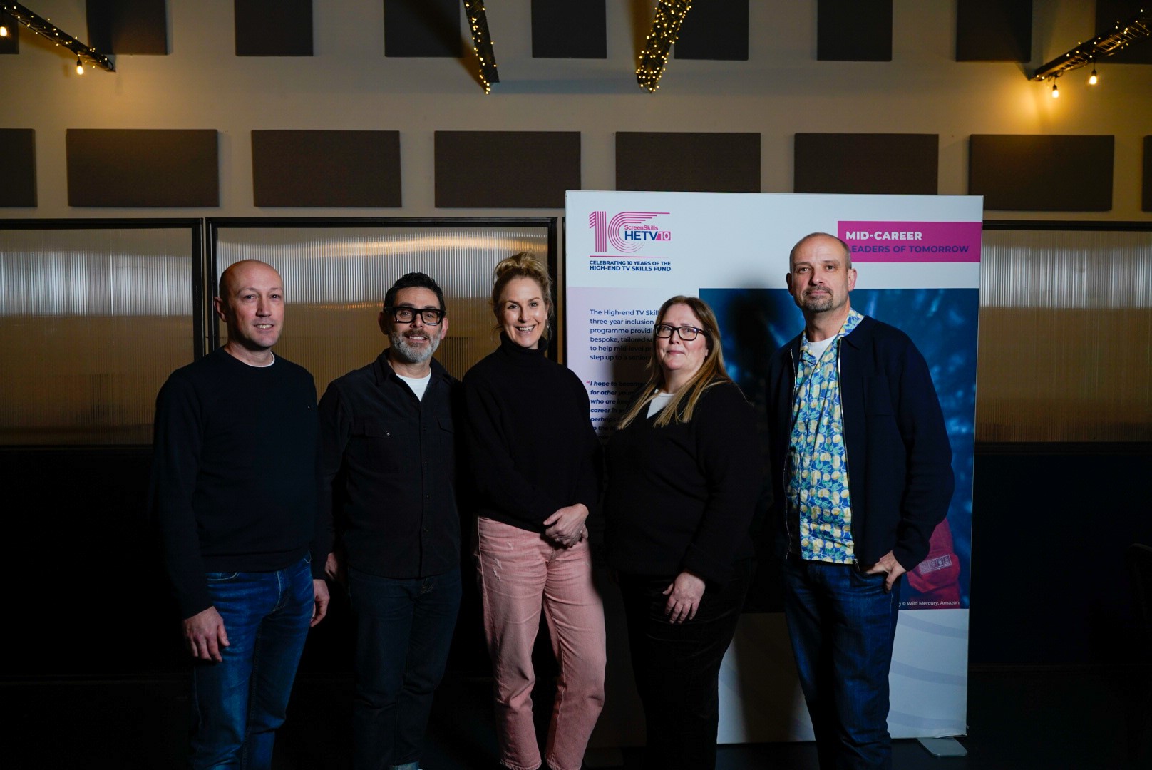 Group shot of Howard Ella, Netflix Niall Shamma, Warp Films Kate Larking, Duck Soup Films Rebecca Davies, COBRA producer Barry Ryan, Ink Factory